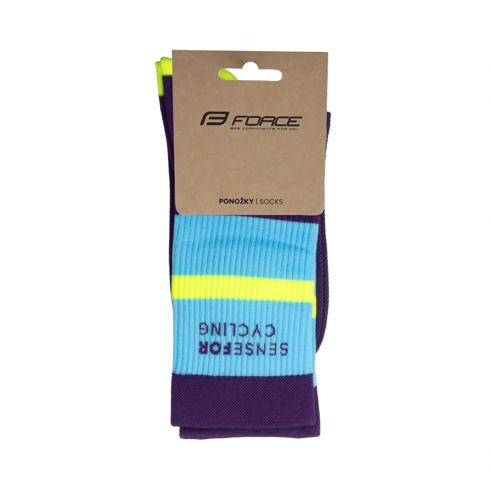Ponožky FORCE STRIPE dlouhé, tmavě-fialové