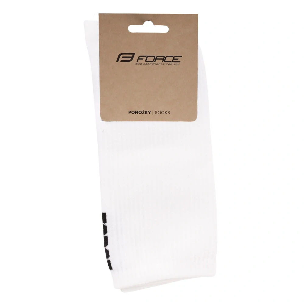 Ponožky FORCE LONGER SLIM, bílé