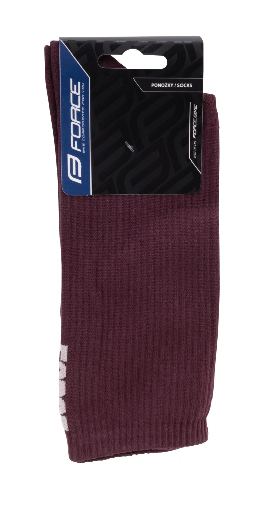 Ponožky FORCE LONGER SLIM, vínové