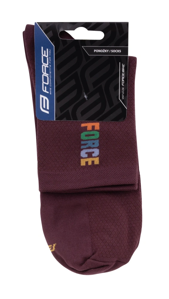 Ponožky FORCE COLOUR krátké, vínové