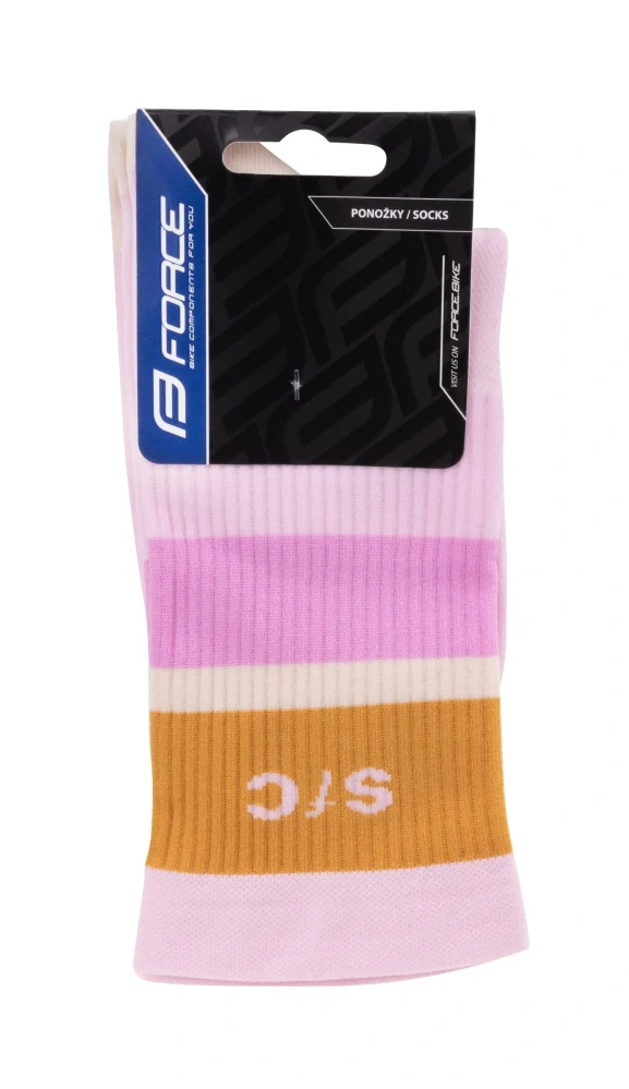 Ponožky FORCE STRIPE dlouhé, růžové