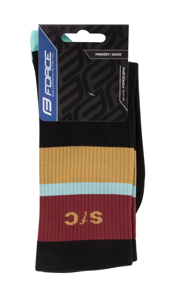 Ponožky FORCE STRIPE dlouhé, černé
