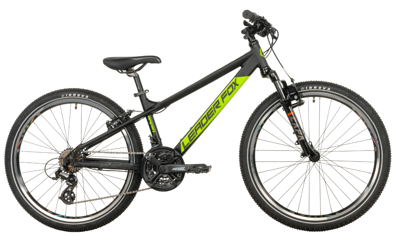 Leader Fox SPIDER chlapecké, pneu 24", model 2027, black matt/green - ZDARMA dopravné, odborná montáž, seřízení a sada světel!