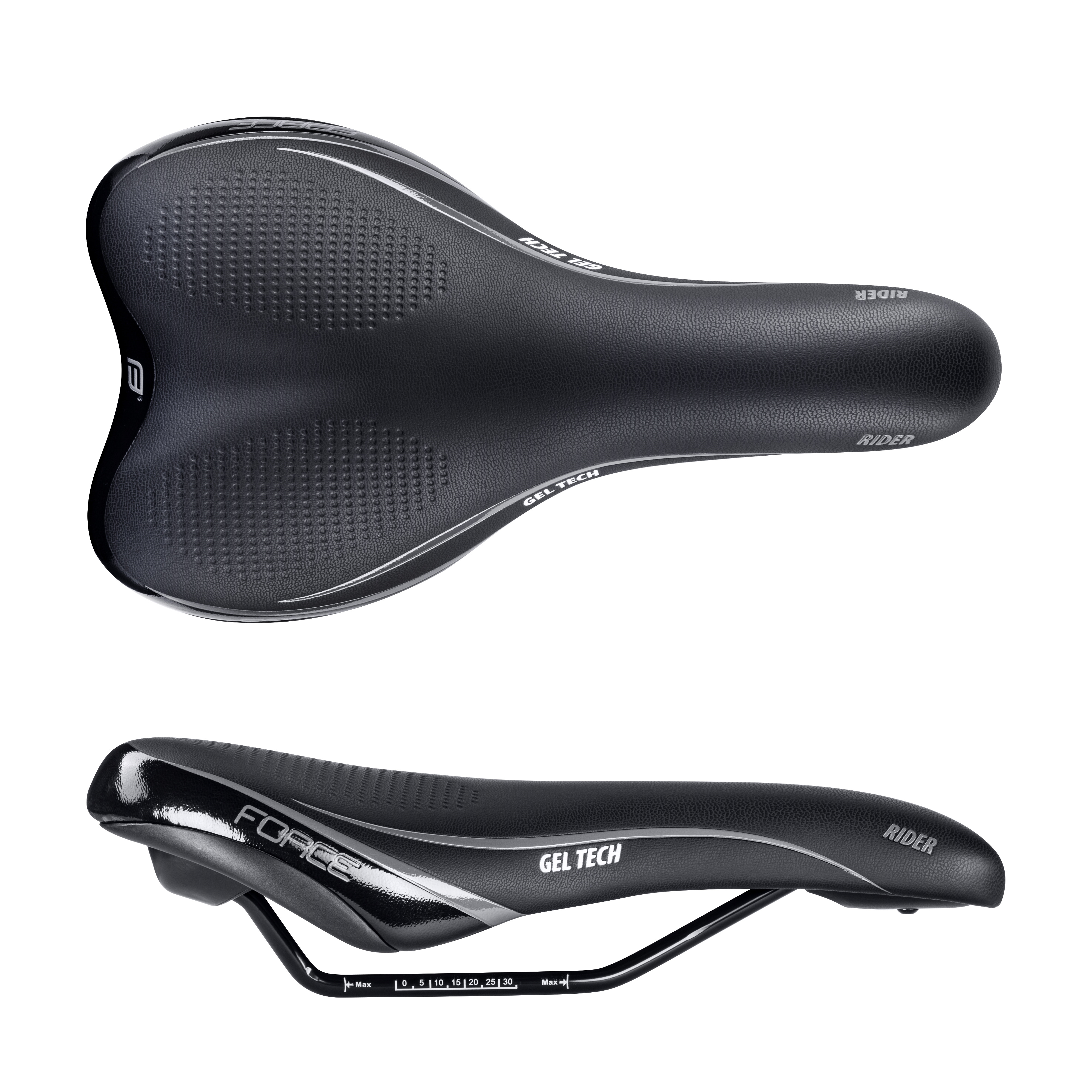 Sedlo FORCE RIDER GEL TECH, černé