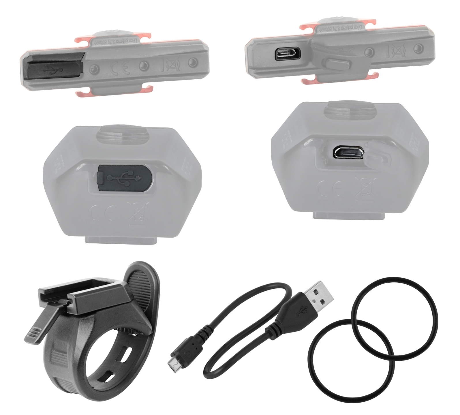 Světla sada FORCE GLARE USB přední + zadní