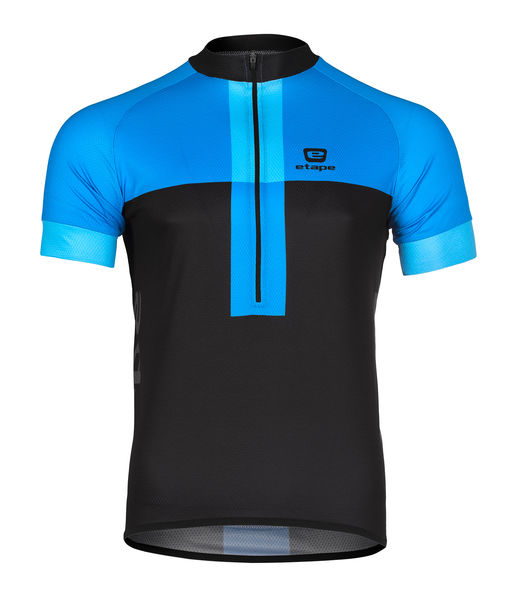 Pánský cyklistický dres ETAPE FACE, černá/modrá