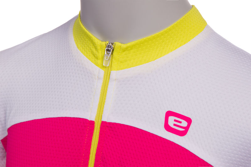 Dětský dres ETAPE PEDDY, vel. 140/146, růžová/limeta fluo