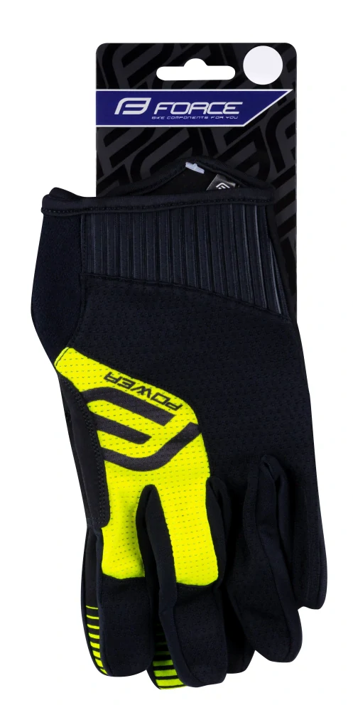 Rukavice FORCE MTB POWER, černo-fluo