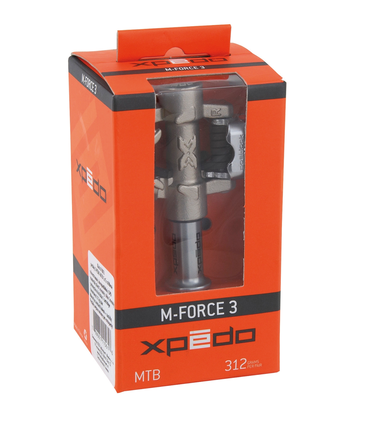 Pedály X-PEDO MTB M-FORCE 3 Cr-Mo, stříbrné