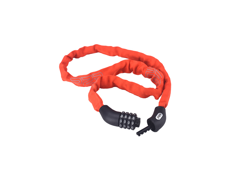 Zámek na jízdní kolo P2R AMBID 4*1100 mm, řetězový, red 
