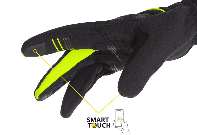 Zimní rukavice Etape EVEREST WS+, černá/žlutá fluo