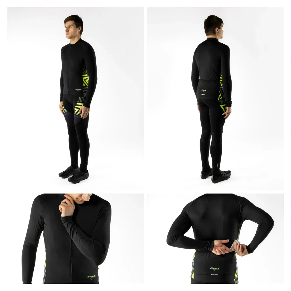 Dres FORCE SPIKE dlouhý rukáv, černo-fluo
