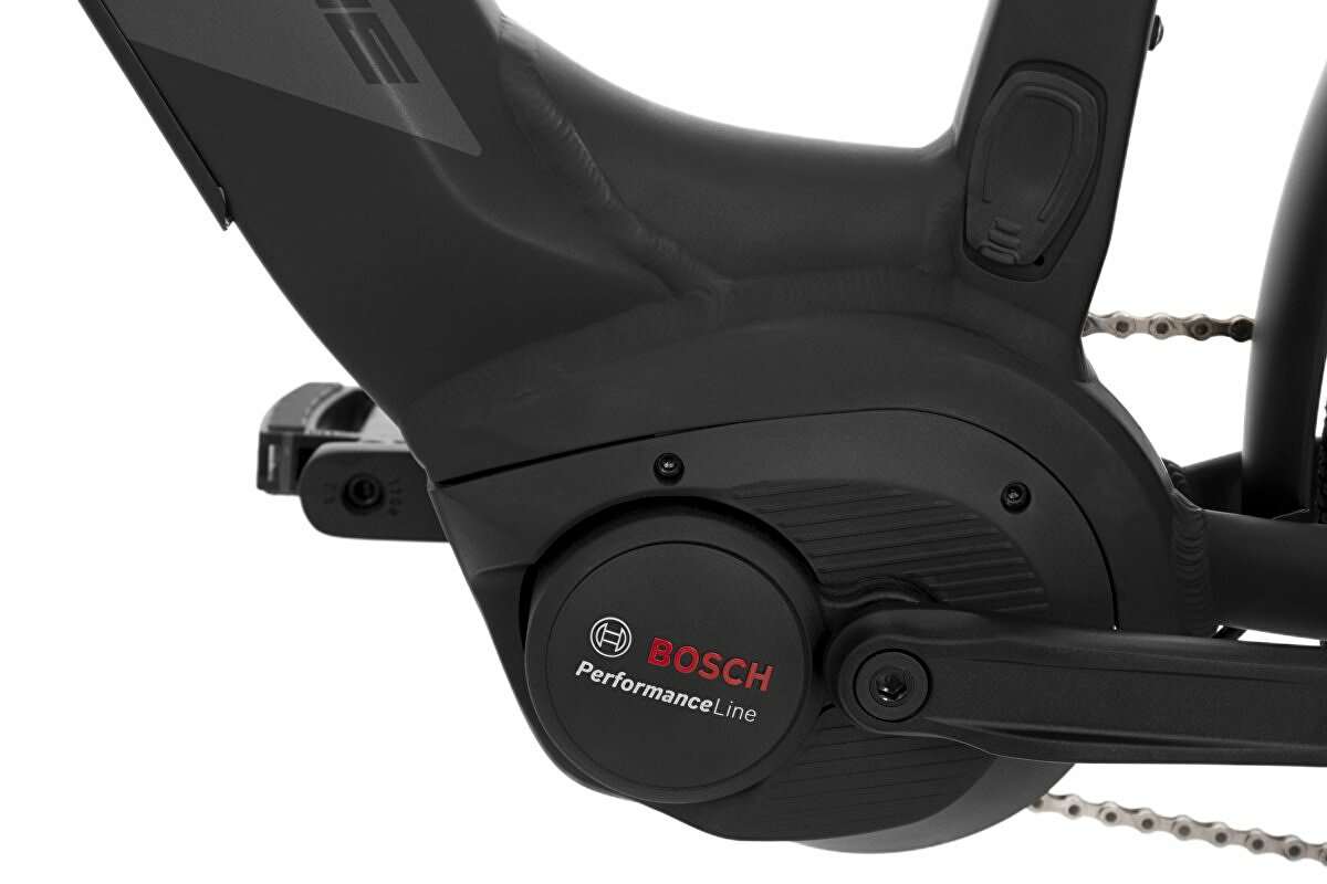 Rock Machine CrossRide INT e500 Bosch touring, model 2022, Matte Black/Grey/Radioactive Yellow - ZDARMA dopravné, odborná montáž, seřízení a dárkový poukaz na nákup příslušenství!