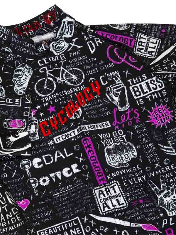Cyklodres CYCOLOGY Bike Graffiti, dámský, krátký rukáv