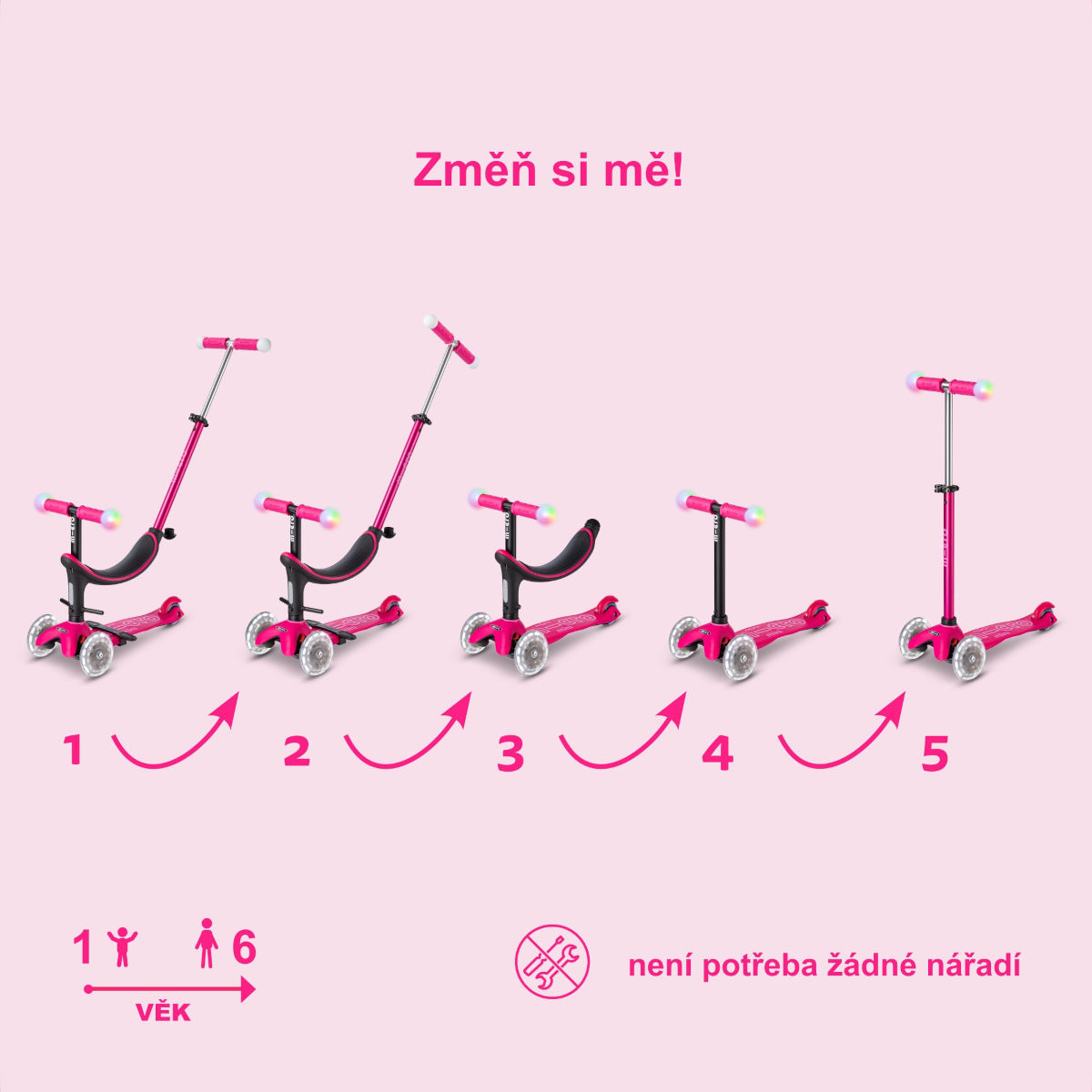 Mini Mini2grow Deluxe Magic LED pink - ZDARMA dopravné a Zdravá láhev!