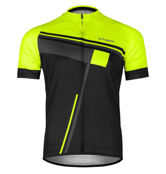 Pánský cyklistický dres ETAPE CUBE, černá/žlutá fluo