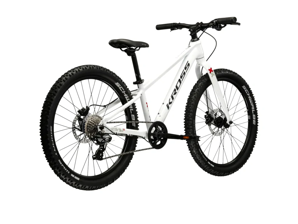 KROSS LEVEL JR 2.0, model 2025, pneu 24", barva bílá/černá - ZDARMA dopravné, odborná montáž, seřízení a sada světel TWINS!