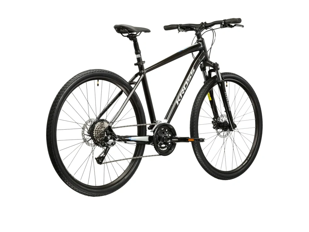 KROSS EVADO 4.0, rám 19" (M), model 2026, pneu 28", barva černá/stříbrná - ZDARMA dopravné, seřízení, odborná montáž a sada světel!