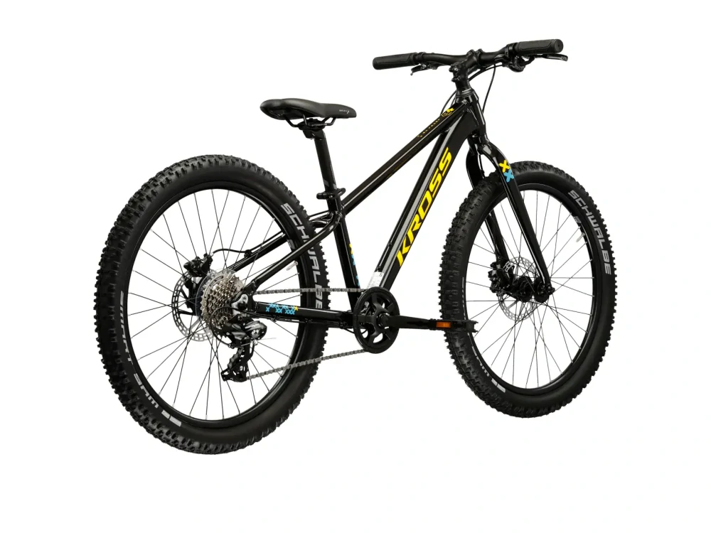 KROSS LEVEL JR 2.0, model 2025, pneu 24", barva černá/žlutá / lesk - ZDARMA dopravné, odborná montáž, seřízení a sada světel TWINS!