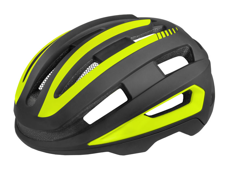 Cyklistická přilba TAKE-OFF, černá/žlutá fluo mat