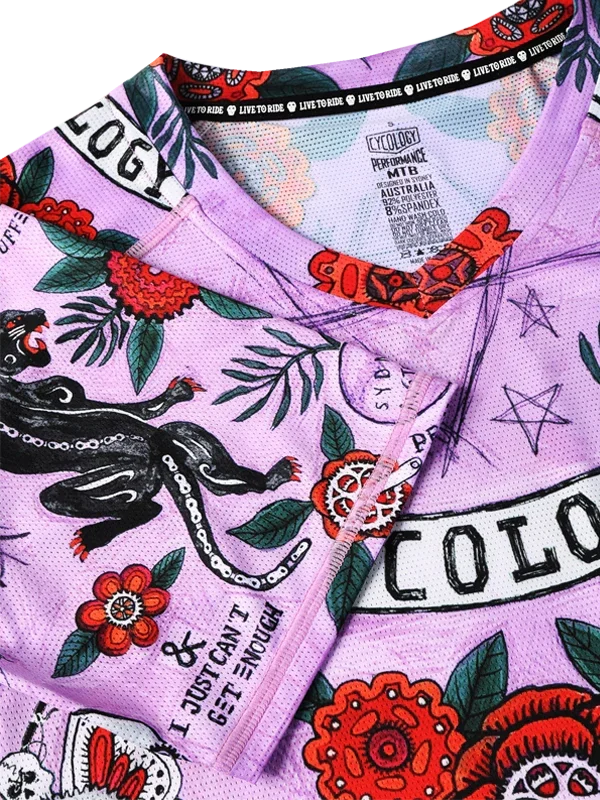 MTB dres CYCOLOGY Ashanti, purple, dámský, krátký rukáv