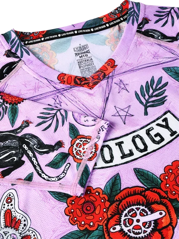 MTB dres CYCOLOGY Ashanti, purple, dámský, dlouhý rukáv