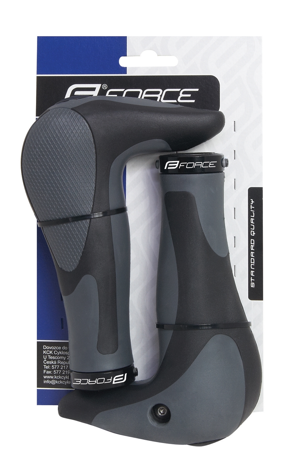 Rohy-madla FORCE GEL s integrovanými rohy 113mm, černo-šedá