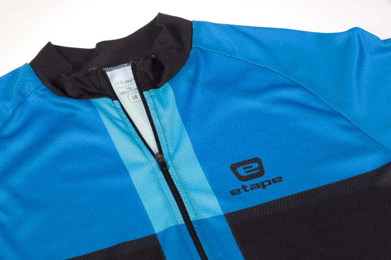 Pánský cyklistický dres ETAPE FACE, černá/modrá