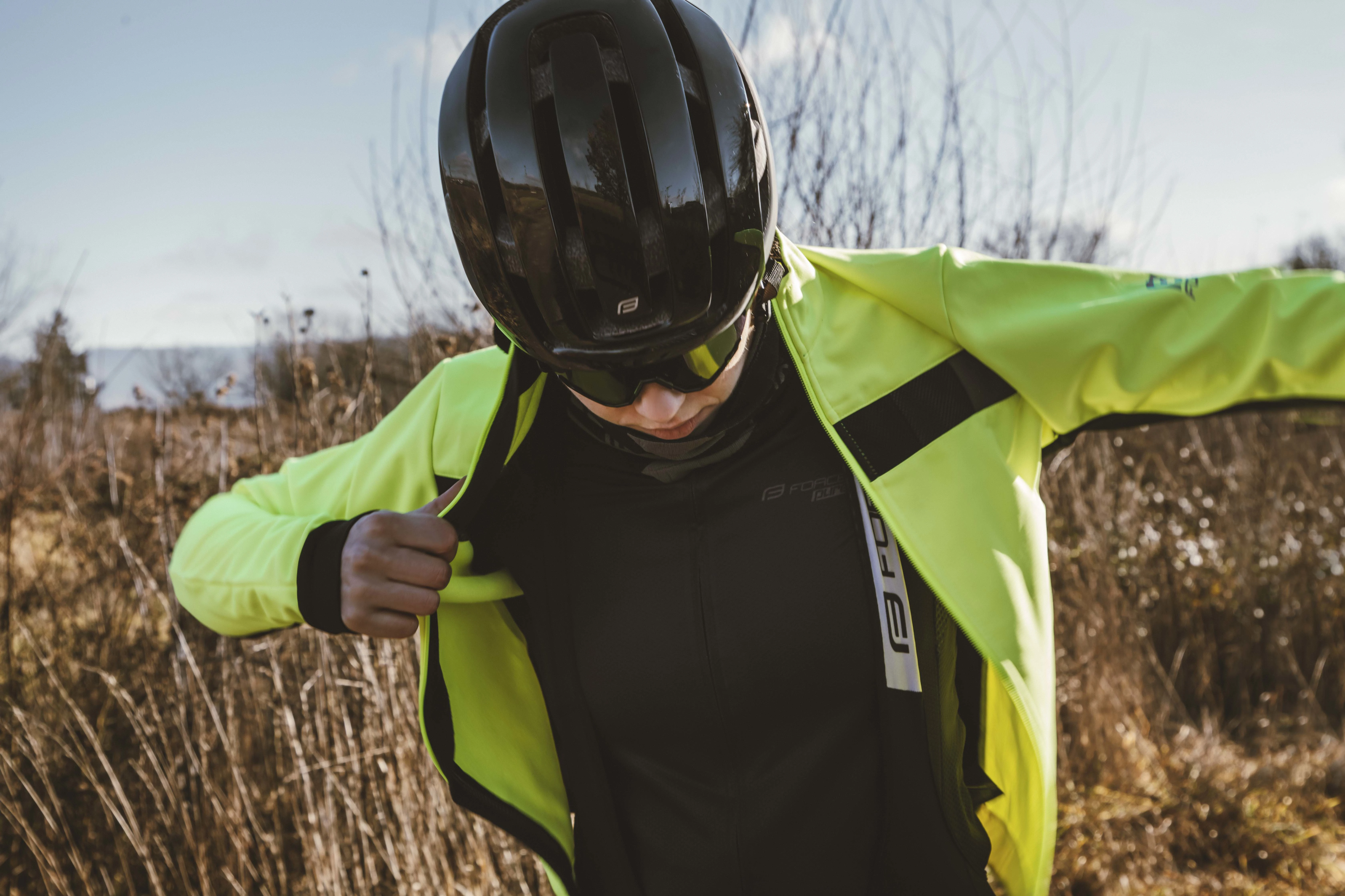 Bunda FORCE FROST LADY softshell zimní, fluo-černá