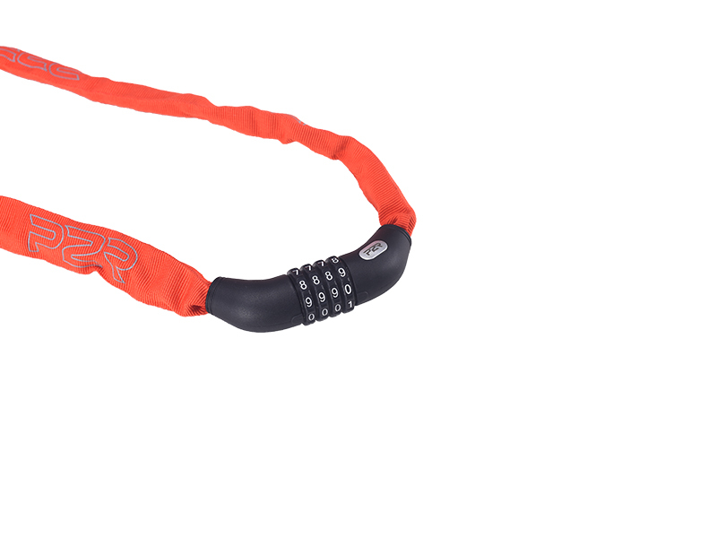 Zámek na jízdní kolo P2R AMBID 4*1100 mm, řetězový, red 