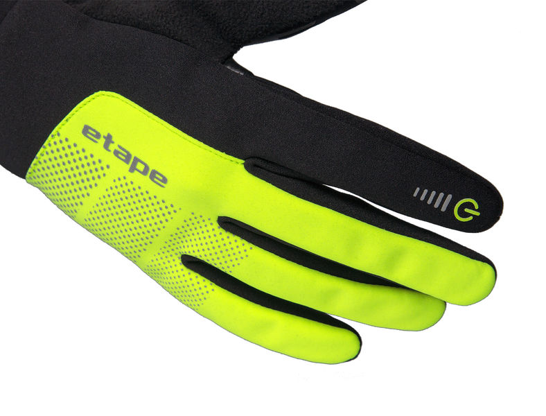 Rukavice Etape SKIN WS+, černá//žlutá fluo