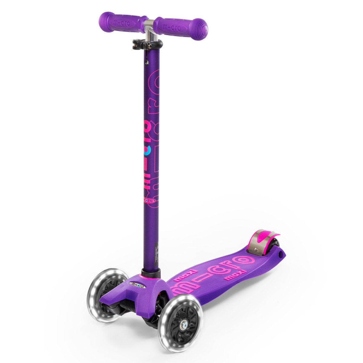 Koloběžka Maxi Micro Deluxe Purple LED - ZDARMA dopravné a Zdravá láhev!
