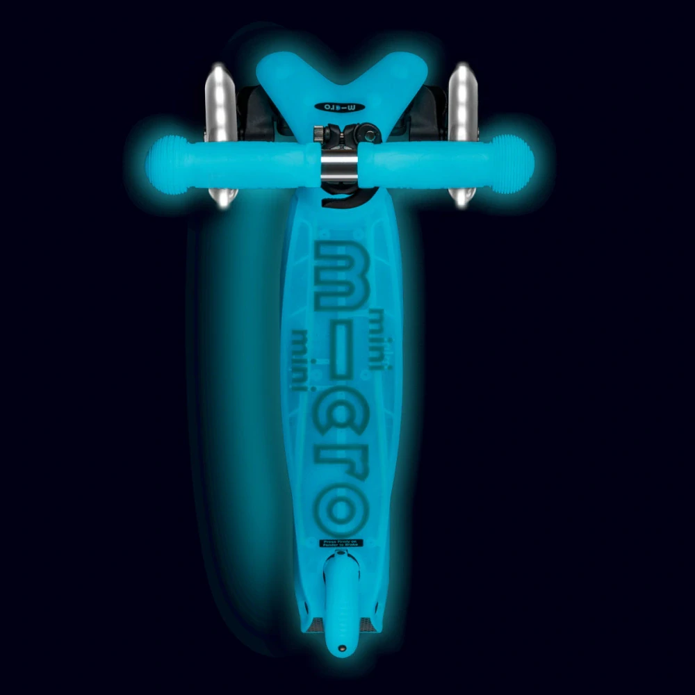 Koloběžka Mini Micro Deluxe Glow LED aqua - ZDARMA dopravné a Zdravá láhev! 