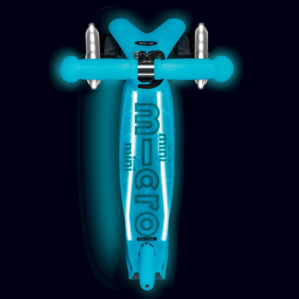 Koloběžka Mini Micro Deluxe Glow LED Plus aqua - ZDARMA dopravné a Zdravá láhev! 