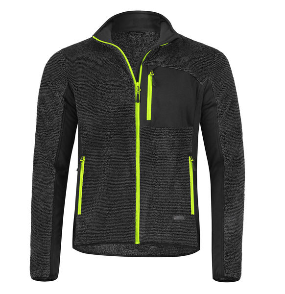 Pánská mikina ETAPE WARMER, antracit/žlutá fluo, velikost XXL
