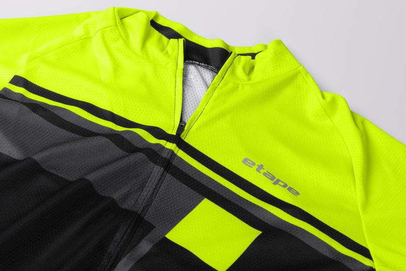 Pánský cyklistický dres ETAPE CUBE, černá/žlutá fluo