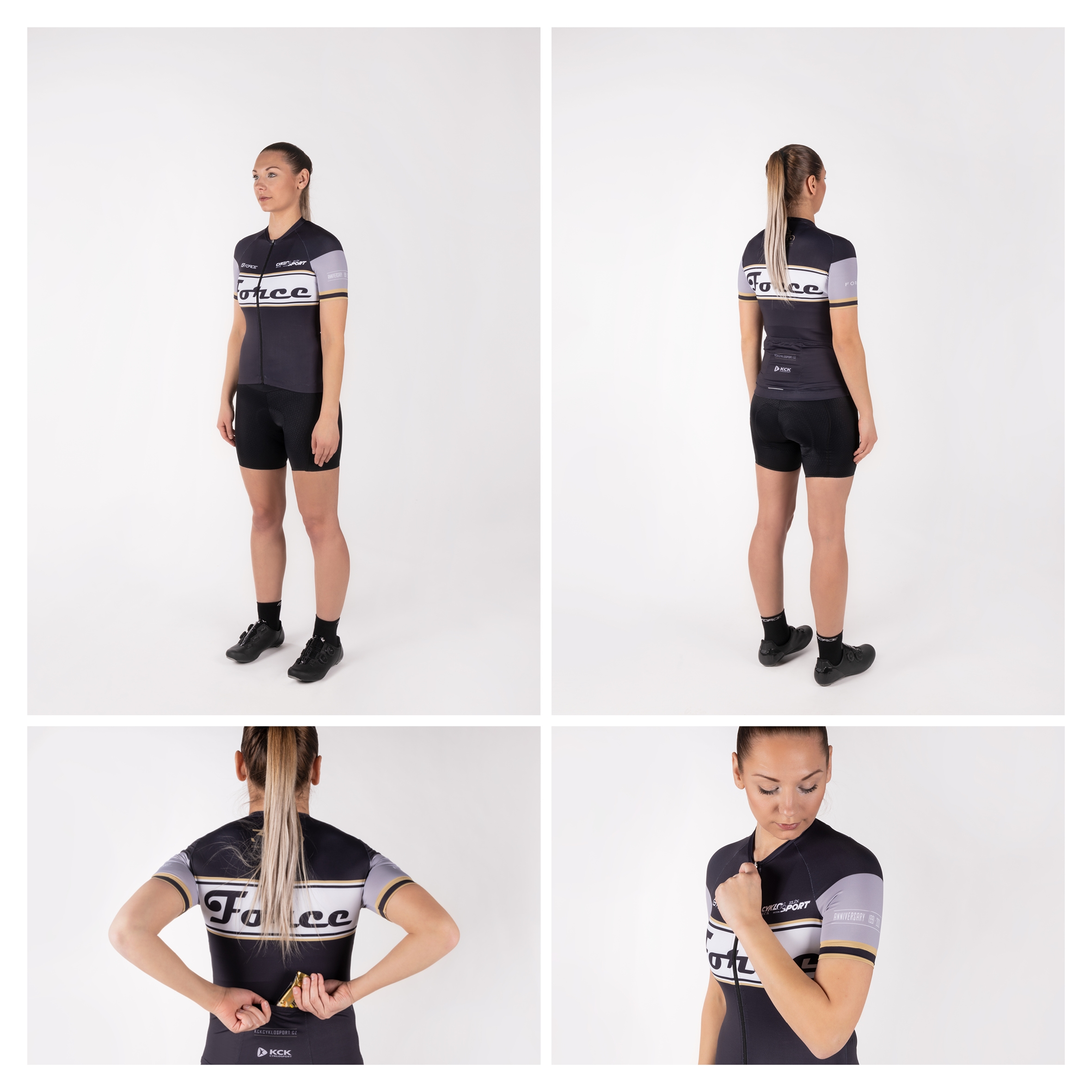 Dres FORCE RETRO UNI kr. rukáv, černo-zlatý, velikost S