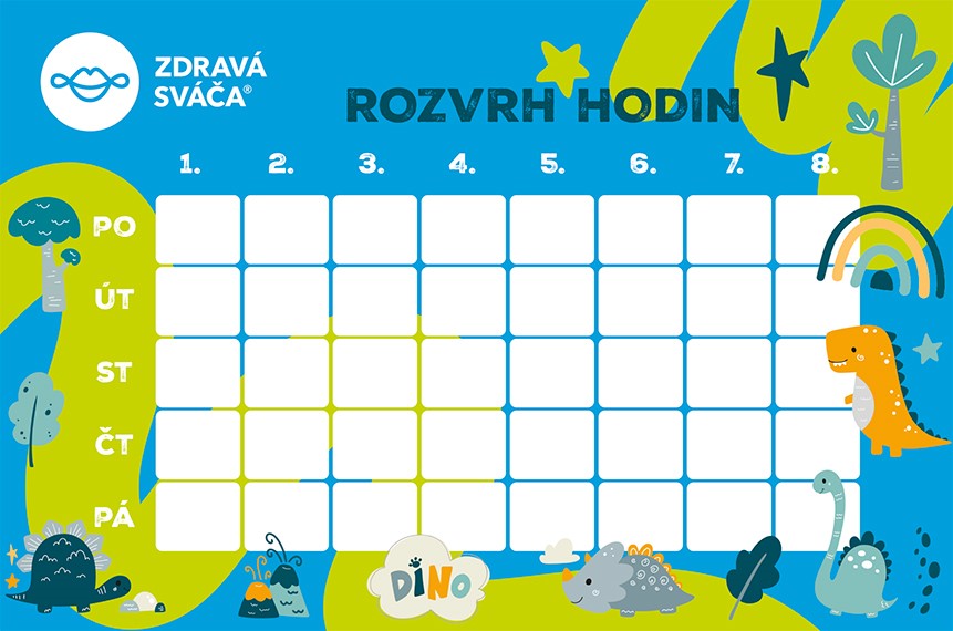 Zdravá sváča - komplet box Rozvrh hodin modrá/zelená