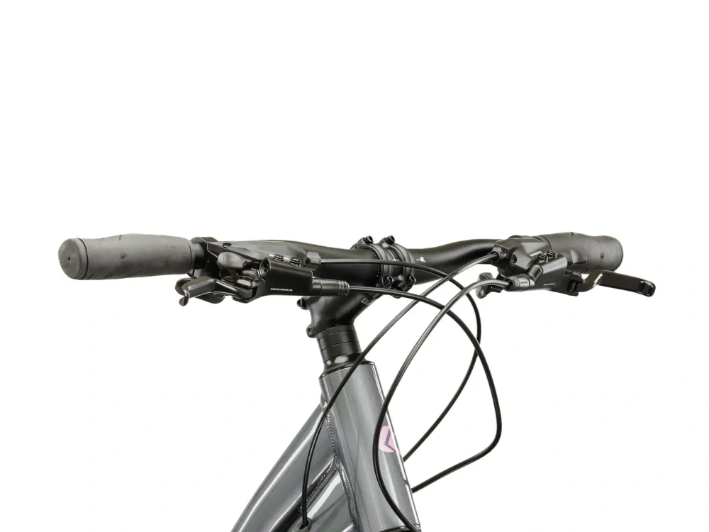 KROSS EVADO 4.0, rám 17" (M), model 2026, pneu 28", barva šedá/růžová - ZDARMA dopravné, seřízení, odborná montáž a sada světel!