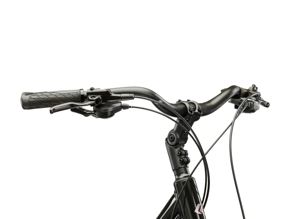 KROSS TRANS 7.0 Lady, rám 17" (M), model 2026, pneu 28", barva černá/růžová/lesk - ZDARMA dopravné, seřízení, odborná montáž a koš na zadní nosič!