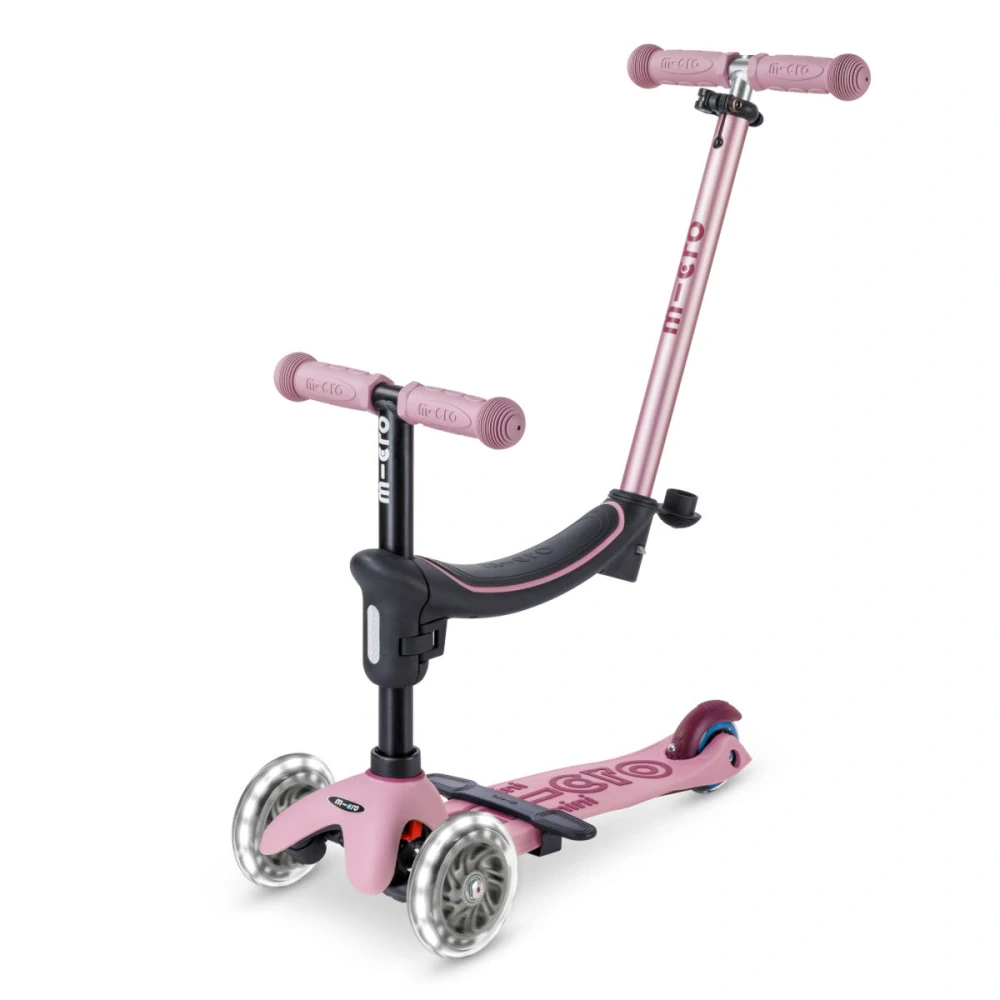 Koloběžka Mini Micro Deluxe Rock & Go LED rose - ZDARMA dopravné a Zdravá láhev! 