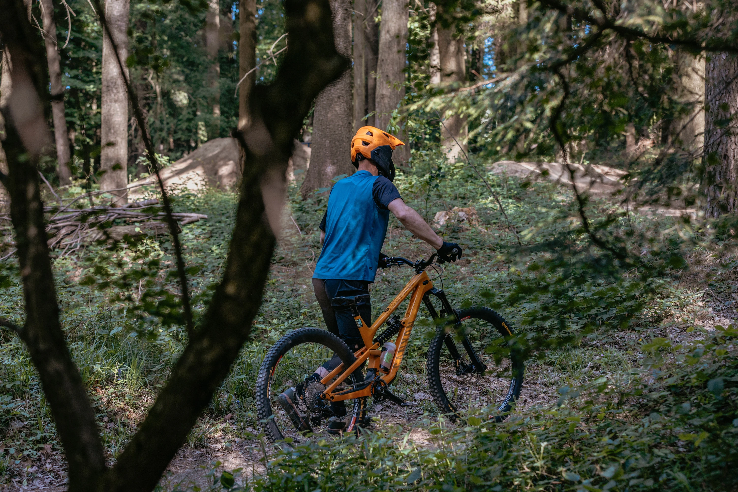 Dres FORCE MTB RULES krátký rukáv, modrý