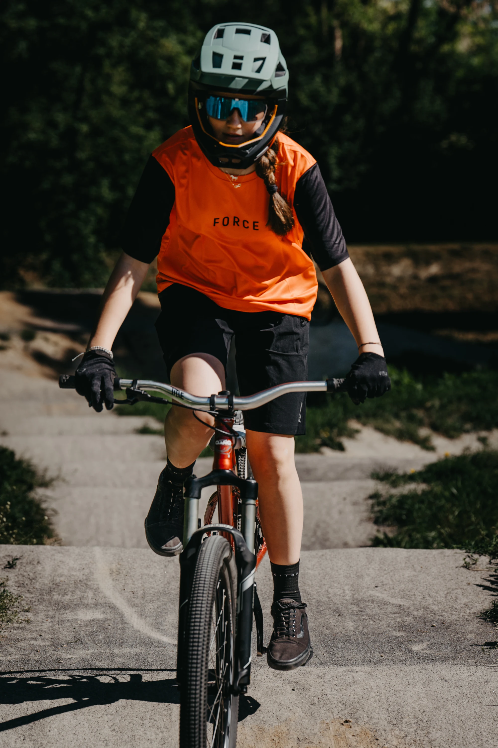 Dres FORCE MTB RULES krátký rukáv, oranžový