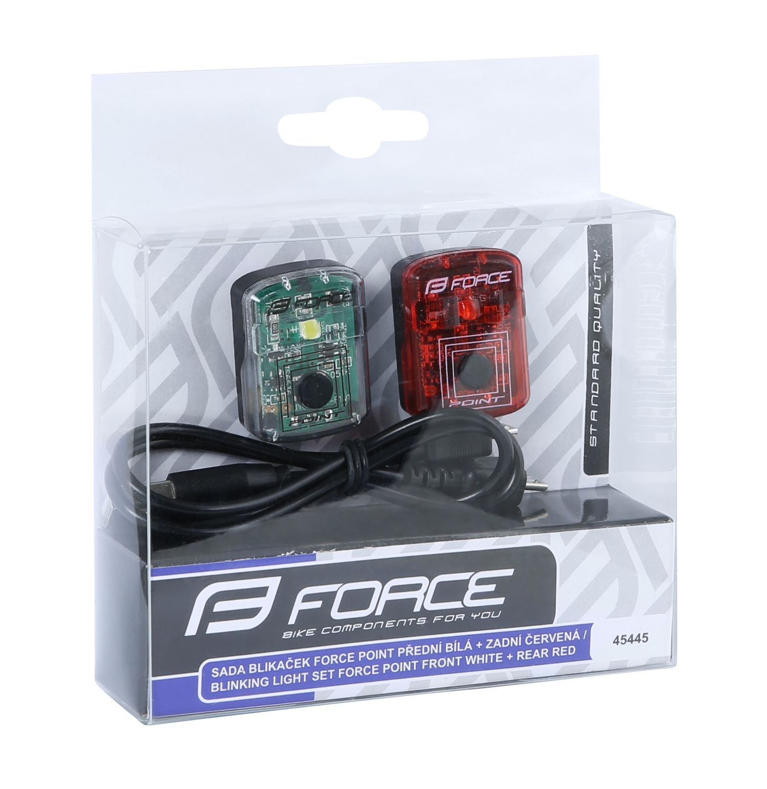 Blikačky sada FORCE POINT USB přední + zadní
