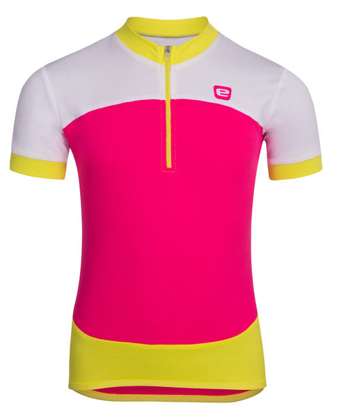 Dětský dres ETAPE PEDDY, vel. 140/146, růžová/limeta fluo
