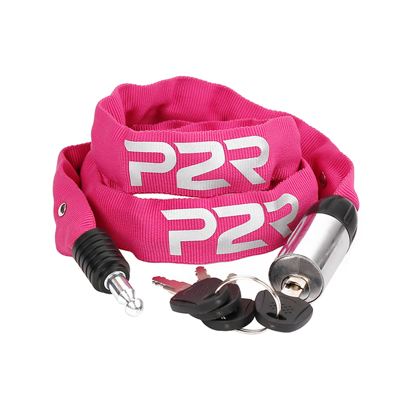 Zámek na jízdní kolo P2R AVENIR 4*1100 mm, řetězový, pink 