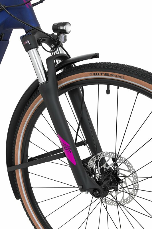 Rock Machine CrossRide INT e500 Bosch lady touring, model 2022, Matte Metallic Navy/Pink - ZDARMA dopravné, odborná montáž, seřízení a dárkový poukaz na nákup příslušenství!