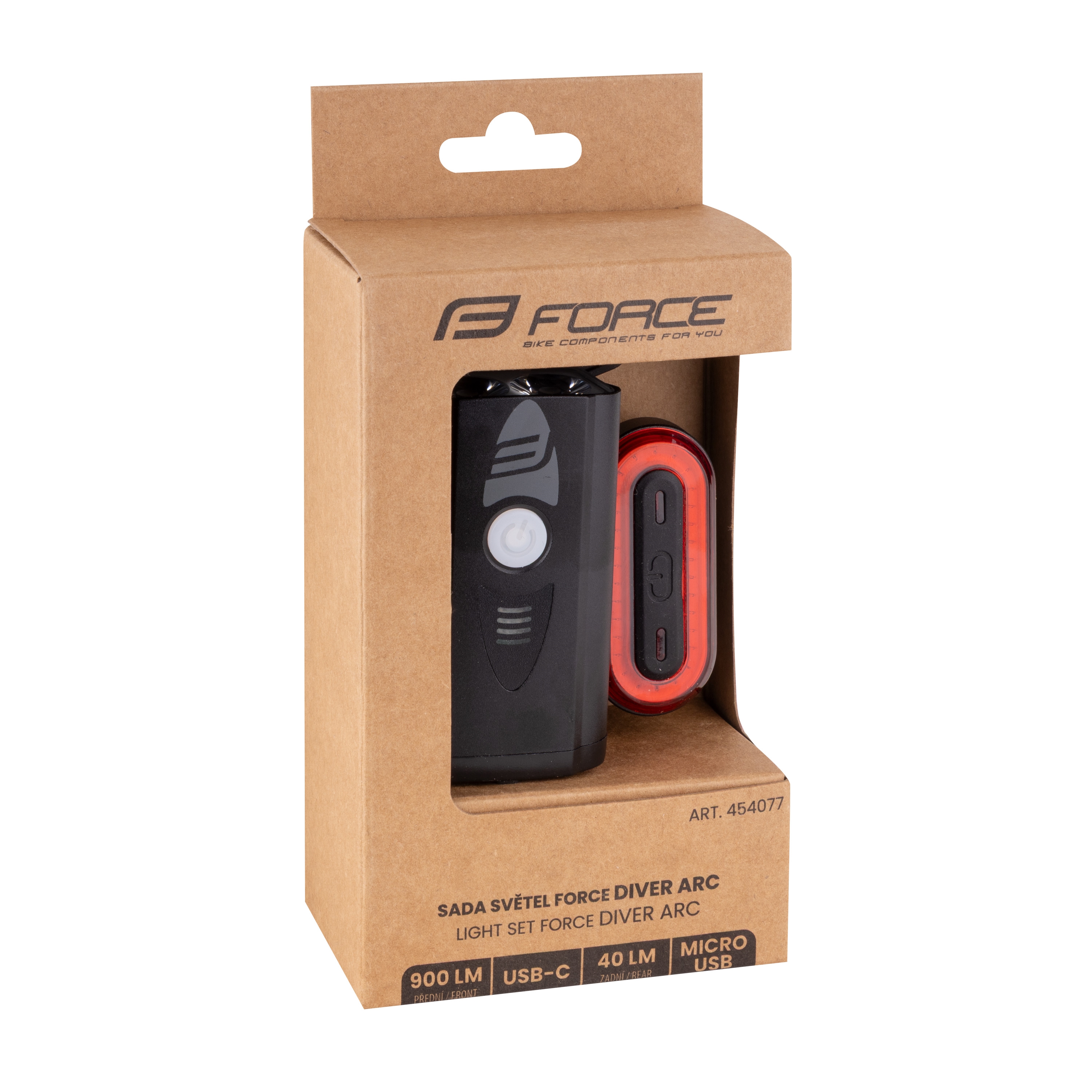 Světla sada FORCE DIVER ARC USB přední + zadní