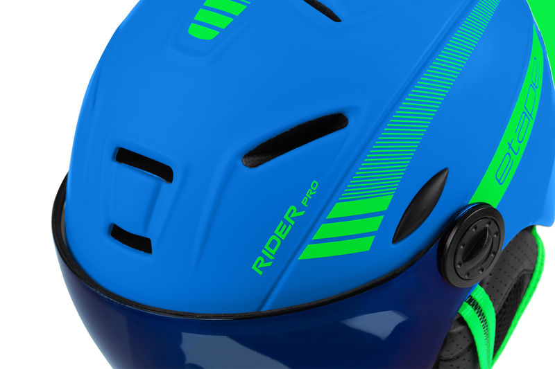 Etape dětská lyžařská přilba RIDER PRO LIGHT, modrá/zelená mat