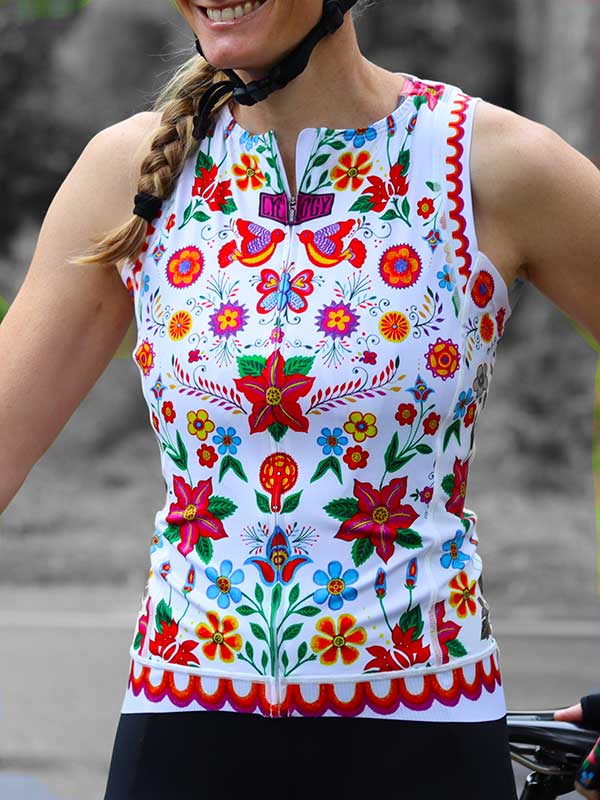 Cyklodres bez rukávů CYCOLOGY Frida White, dámský